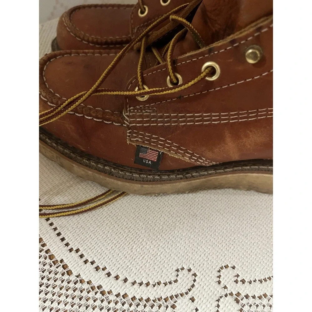 Thorogood 814-4200 Men's 6" Leather Work Boots-Brown-Size: 7 D - Picture 3 of 9